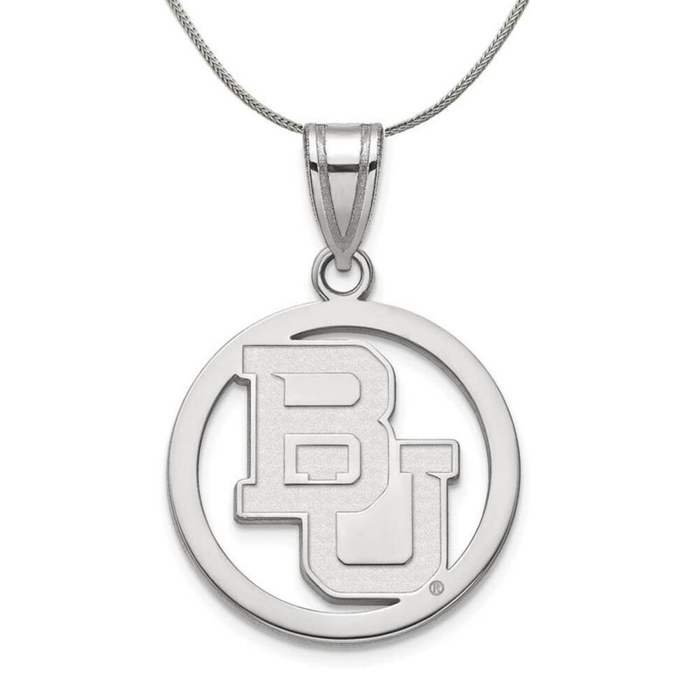 Sterling Silver Baylor U Small Circle Pendant Necklace - 24 Inch